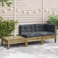 vidaXL Ogrodowa sofa z poduszkami i podnóżkiem, impregnowana sosna