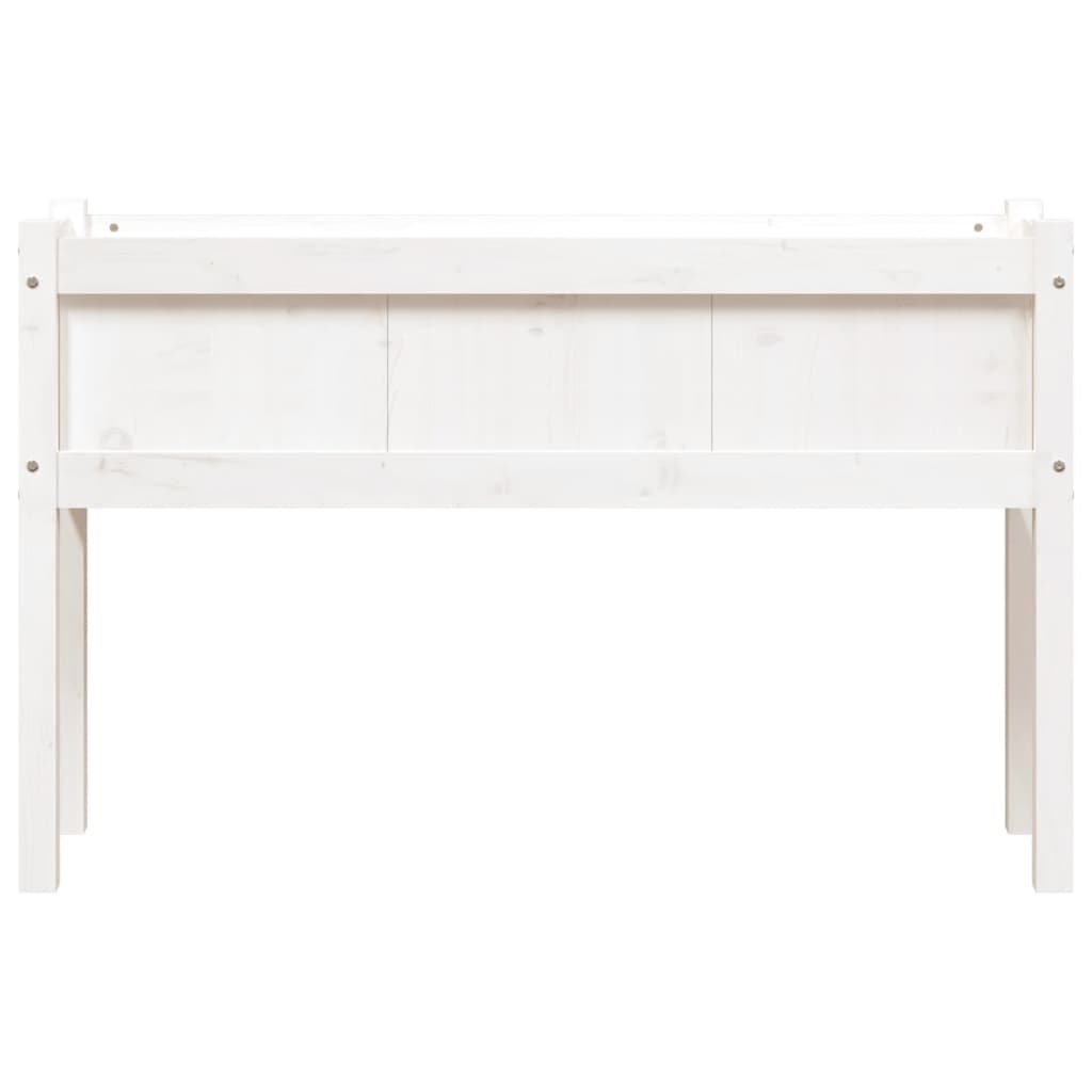 vidaXL Donica ogrodowa z nogami, biała, 110x31x70 cm, drewno sosnowe