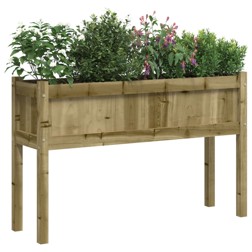 vidaXL Donica ogrodowa na nogach, 110x31x70 cm, impregnowane drewno