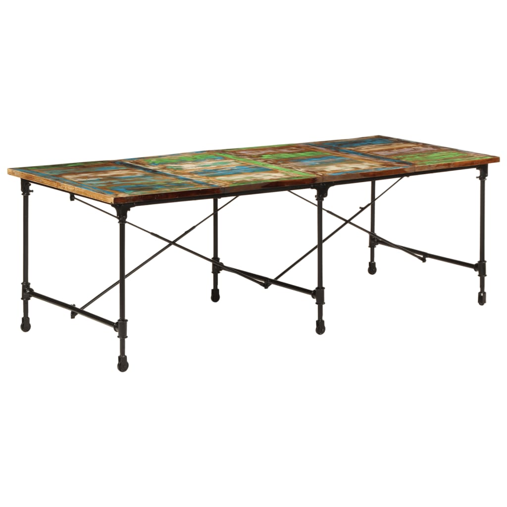 vidaXL Stół do jadalni, 220x90x77 cm, lite drewno z odzysku