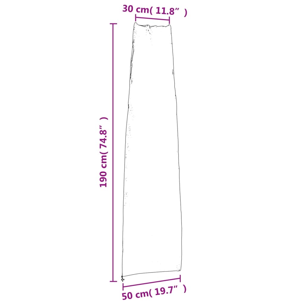 vidaXL Pokrowce na parasol ogrodowy, 2 szt., 190x50/30 cm, Oxford 420D