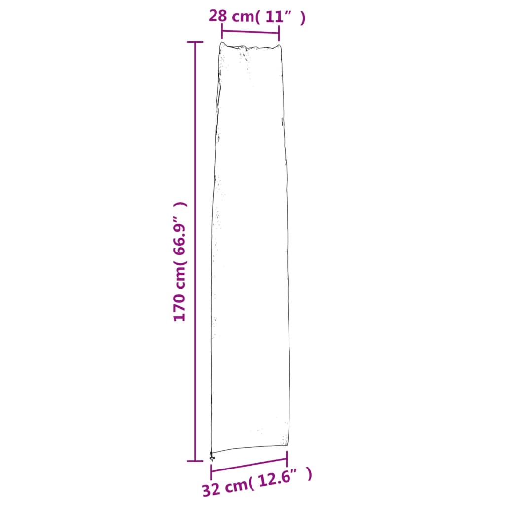 vidaXL Pokrowce na parasol ogrodowy, 2 szt., 170x28/32 cm, Oxford 420D