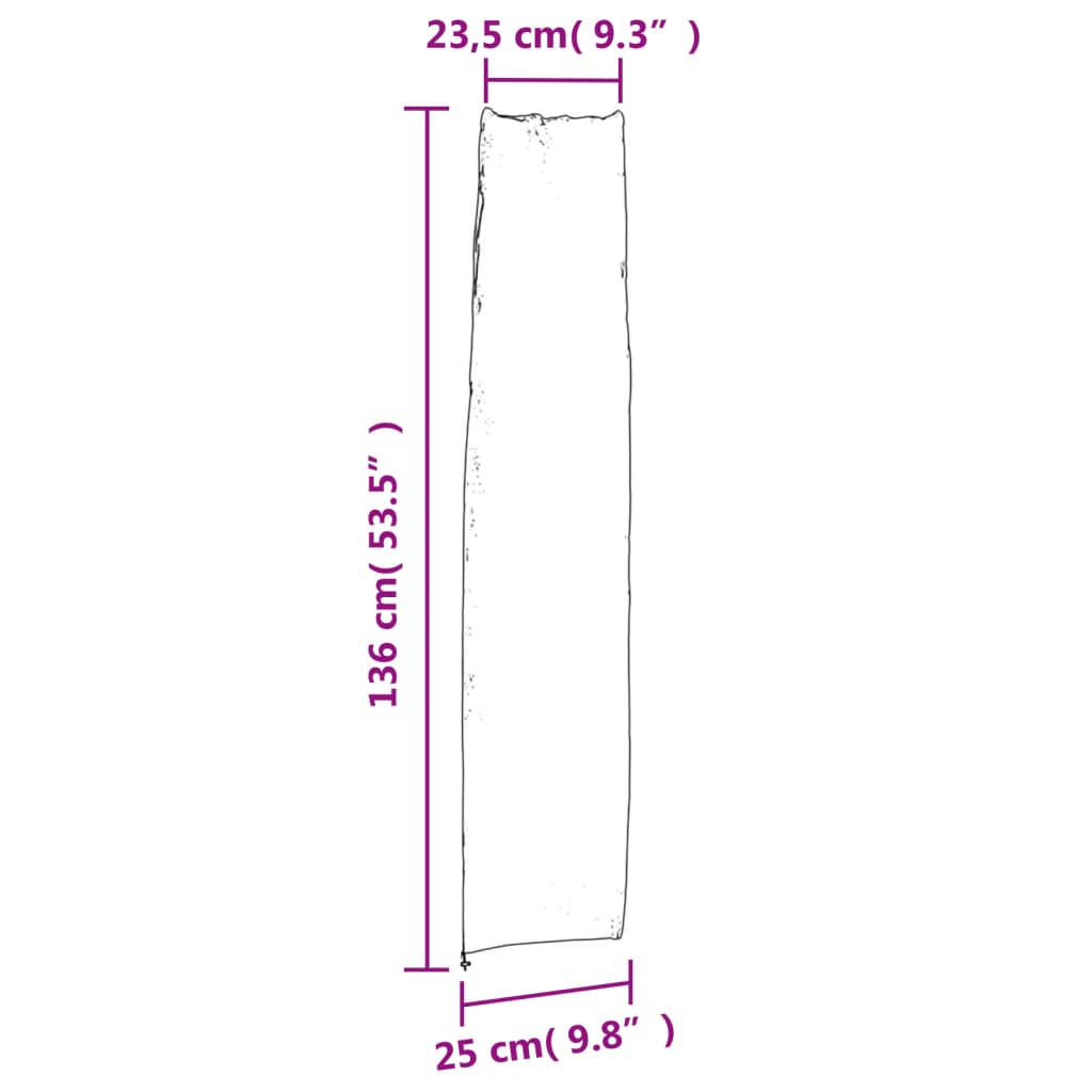 vidaXL Pokrowce na parasol ogrodowy 2 szt., 136x25/23,5 cm Oxford 420D