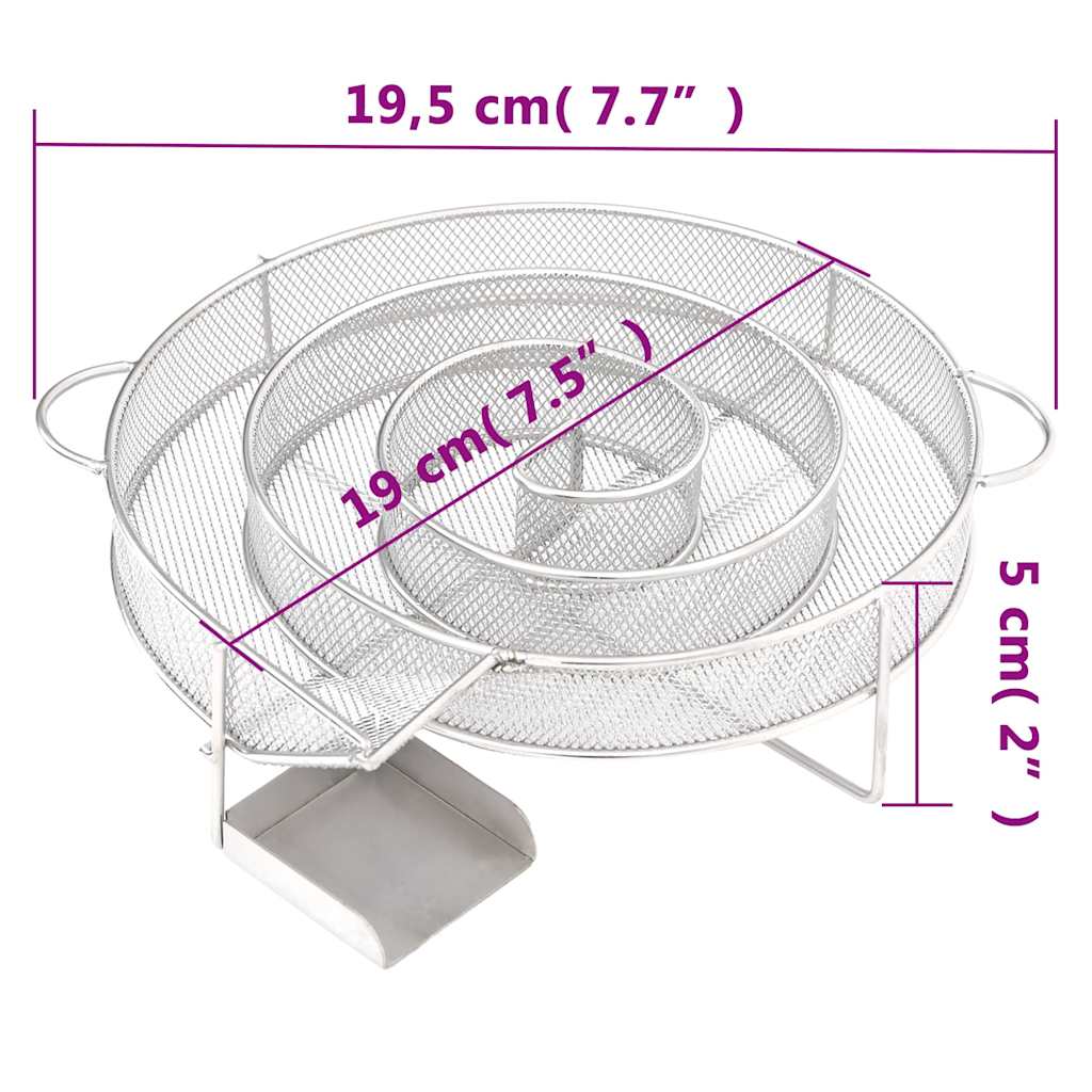 vidaXL Generator zimnego dymu, okrągły, 19,5 cm, stal nierdzewna