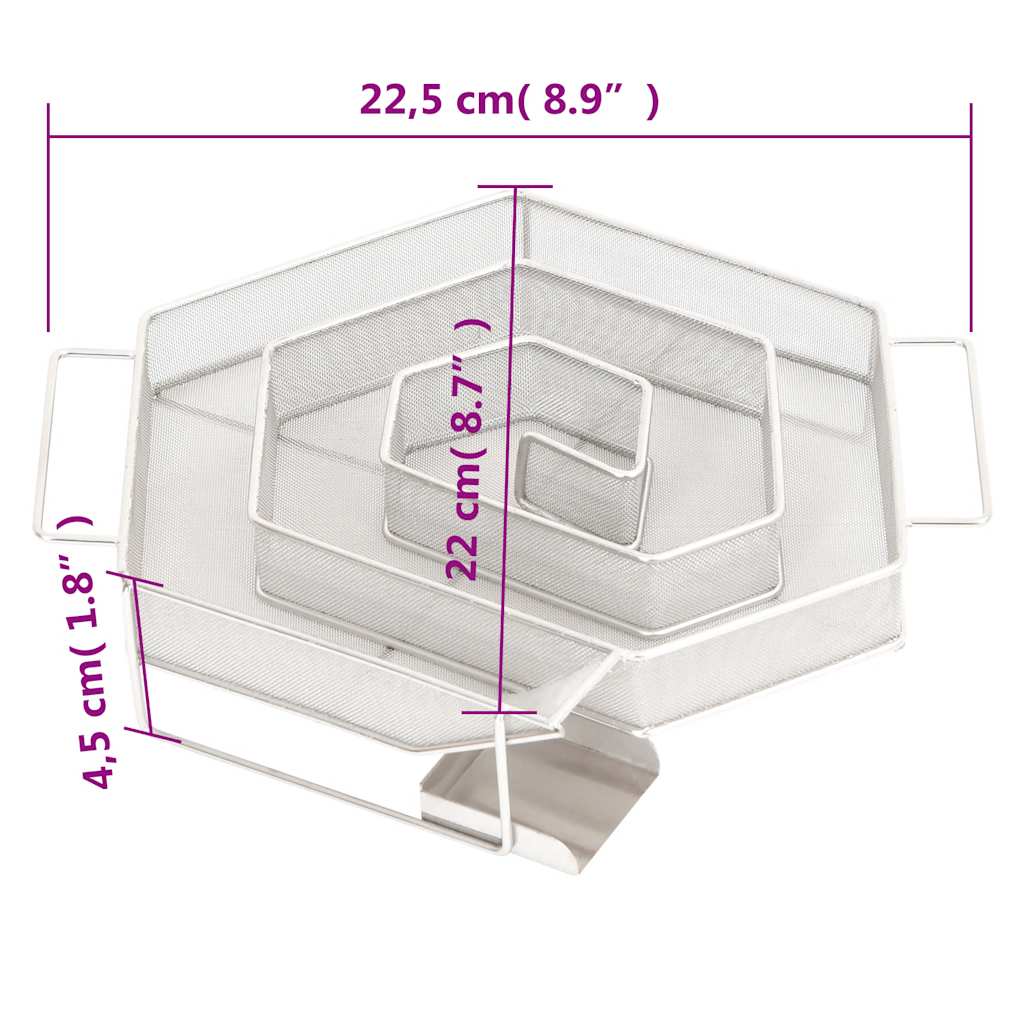 vidaXL Generator zimnego dymu, sześciokątny, 22,5 cm, stal nierdzewna