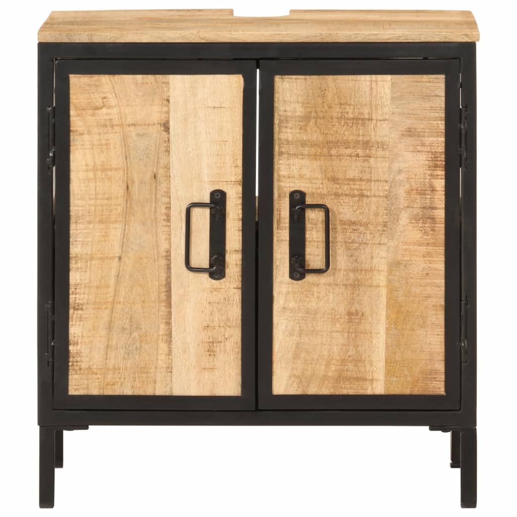 vidaXL Szafka pod umywalkę, 55x35x60 cm, lite drewno mango i żelazo