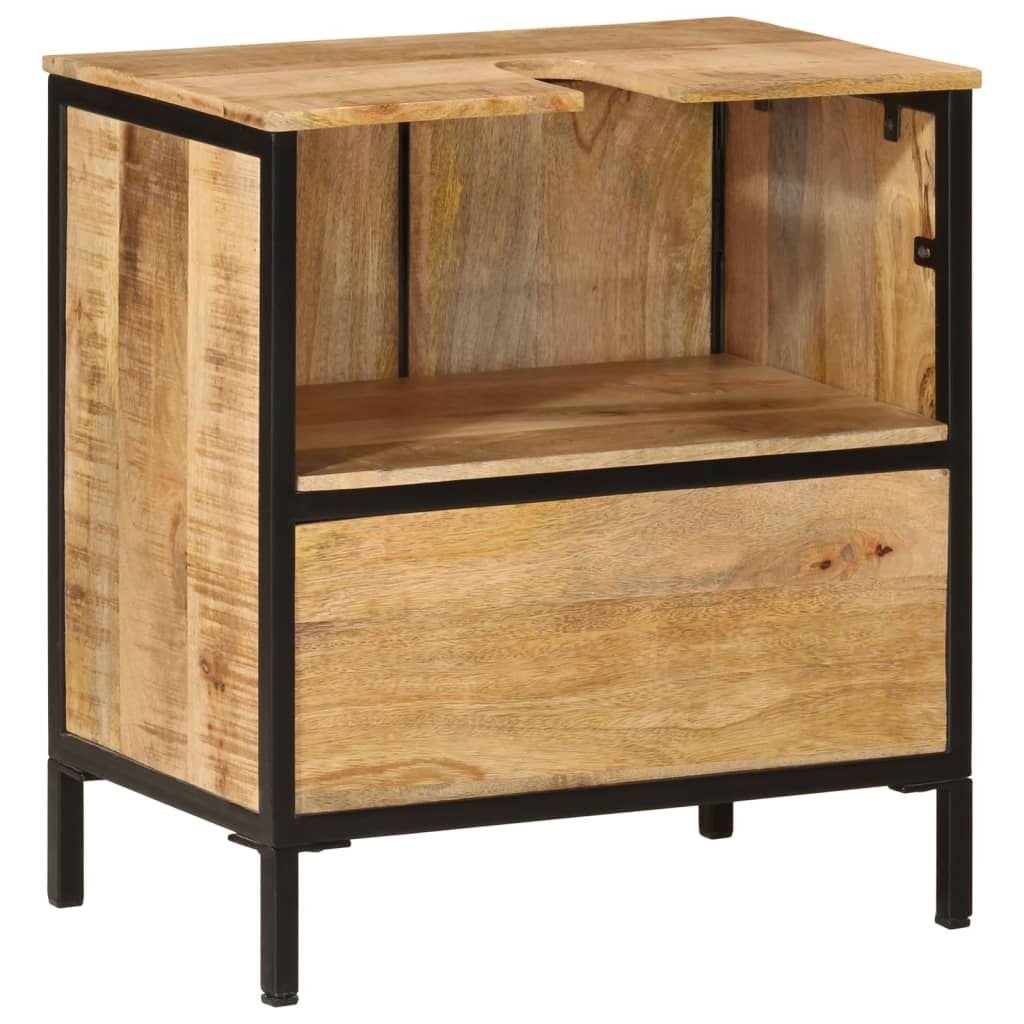 vidaXL Szafka pod umywalkę, 55x35x60 cm, lite drewno mango i żelazo