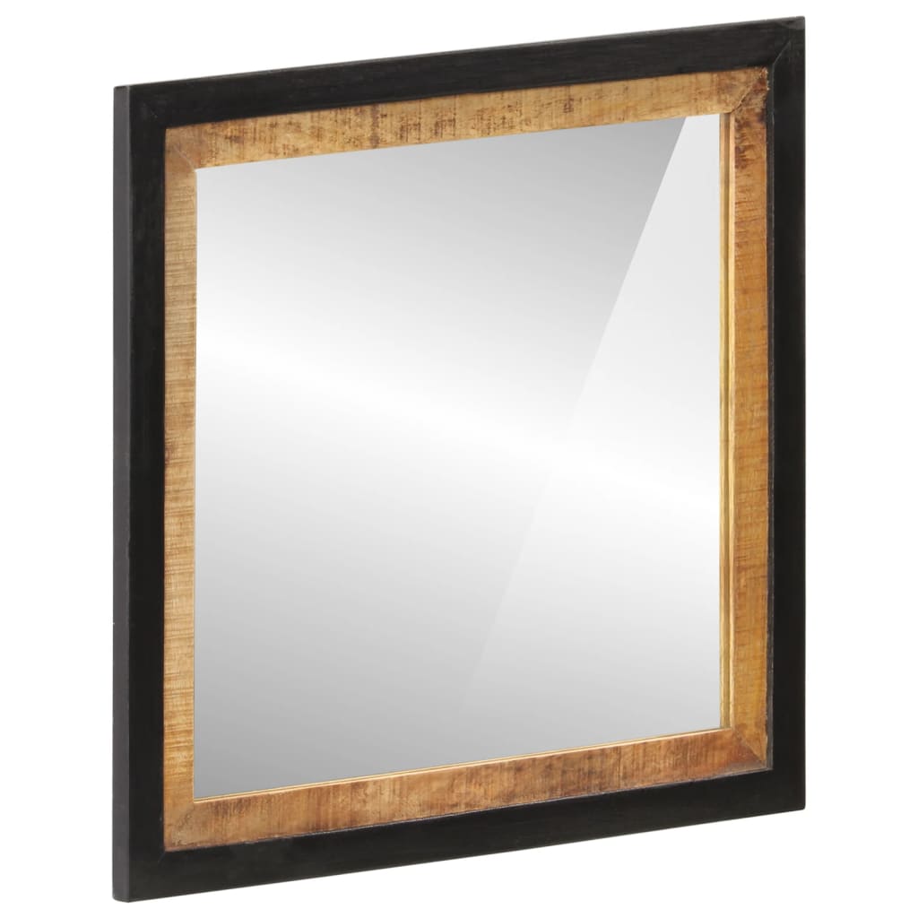 vidaXL Lustro łazienkowe, 55x1x60 cm, szkło i lite drewno mango