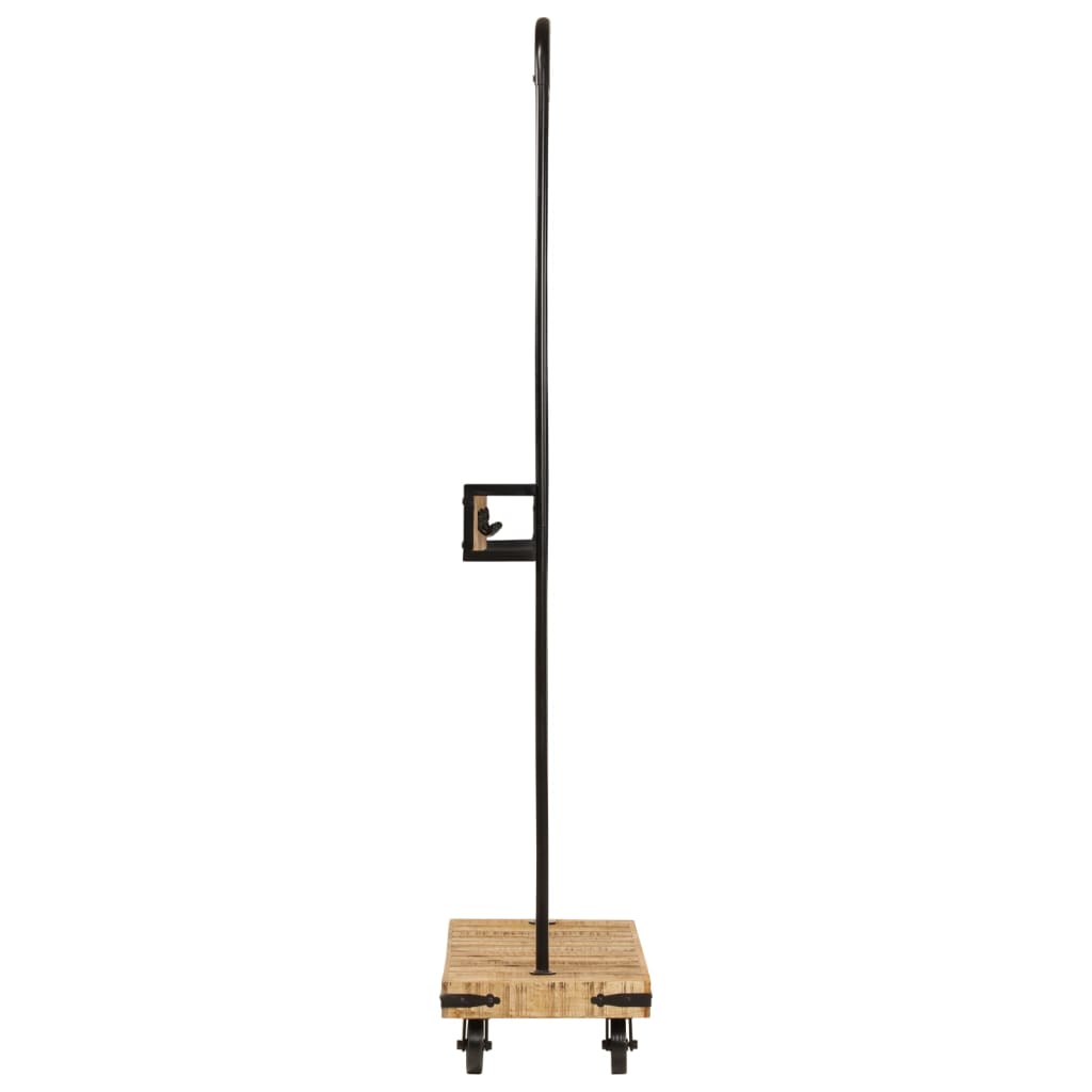 vidaXL Wieszak na ubrania, z kółkami, 90x35x190 cm, mango i żelazo