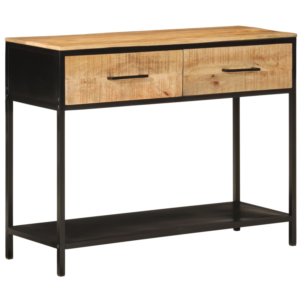 vidaXL Stolik konsolowy, 100x35x76 cm, lite drewno mango i żelazo