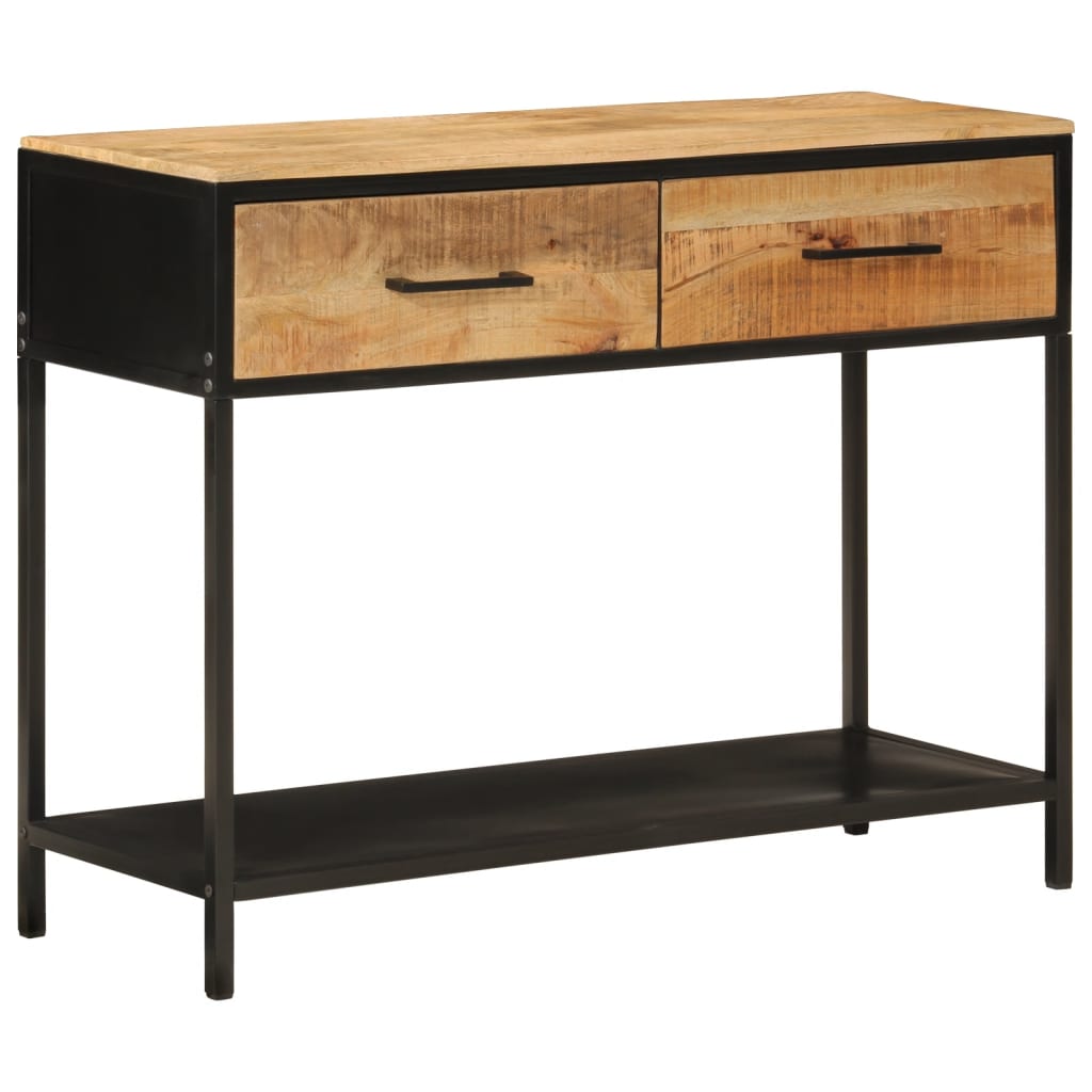 vidaXL Stolik konsolowy, 100x35x76 cm, lite drewno mango i żelazo
