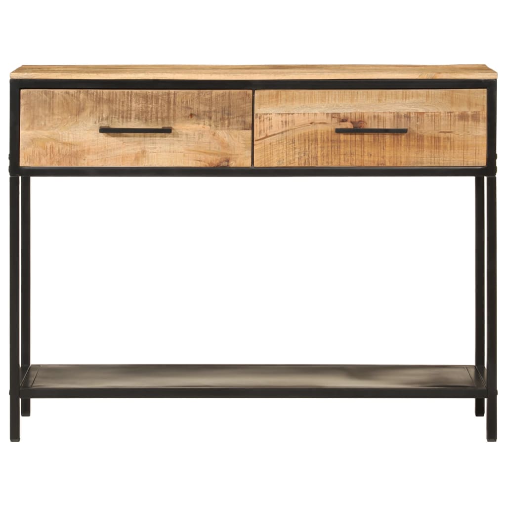 vidaXL Stolik konsolowy, 100x35x76 cm, lite drewno mango i żelazo