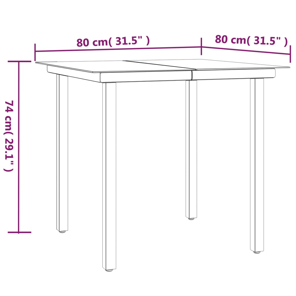 vidaXL 5-częściowy zestaw mebli ogrodowych, czarny, polirattan i stal