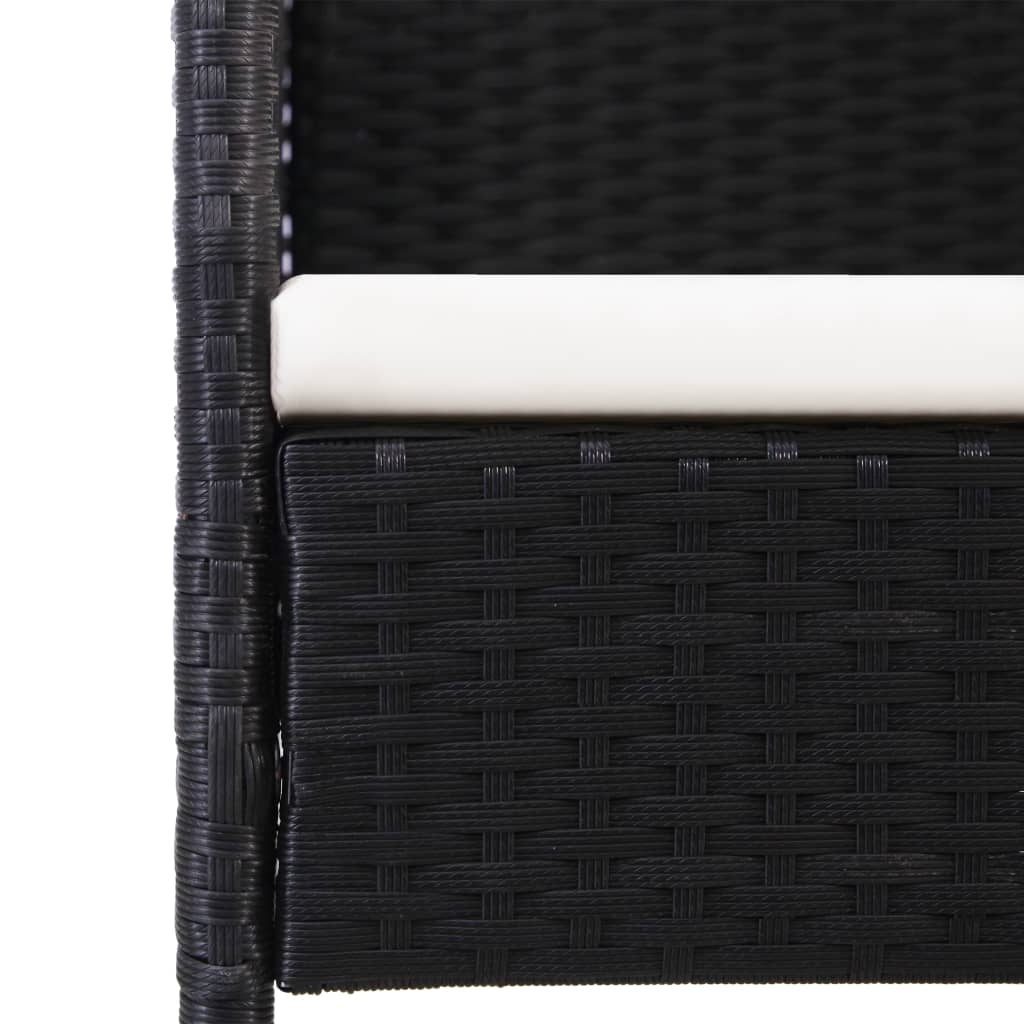 vidaXL 5-częściowy zestaw mebli ogrodowych, czarny, polirattan i stal