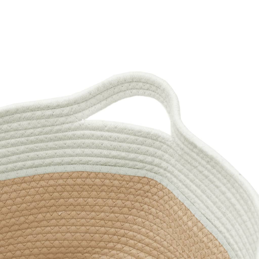 vidaXL Kosz do przechowywania, beżowo-biały, Ø40x25 cm, bawełna