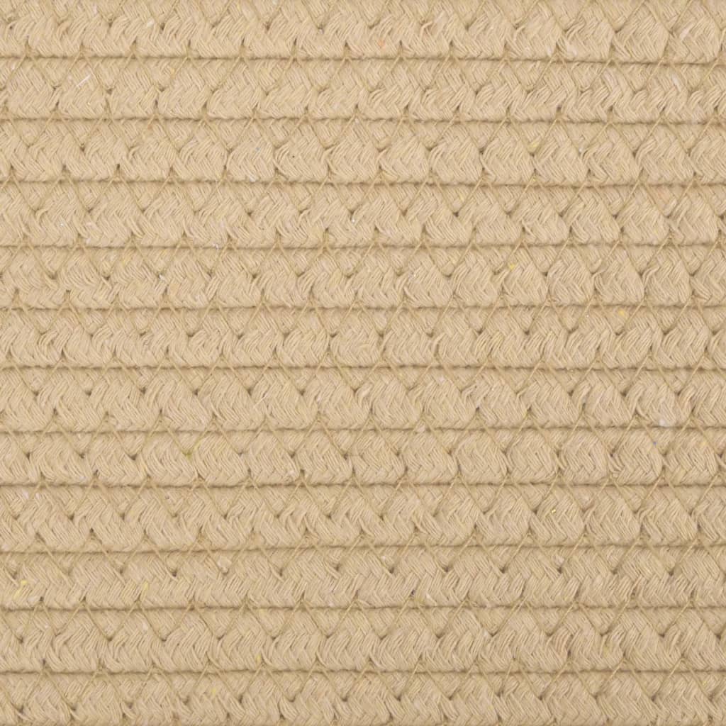 vidaXL Kosz na pranie, beżowo-biały, Ø55x36 cm, bawełna