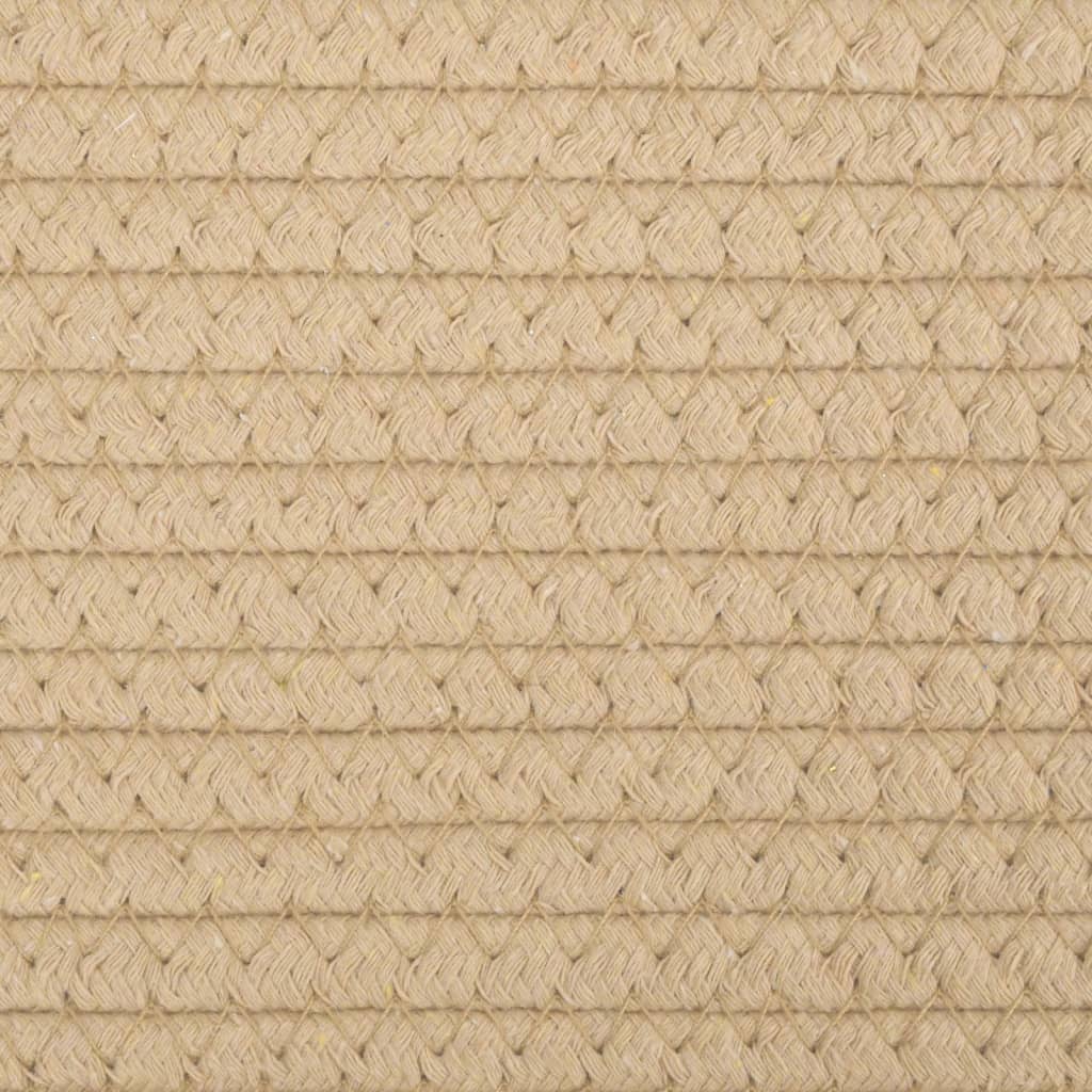 vidaXL Kosz na pranie, beżowo-biały, Ø60x36 cm, bawełna