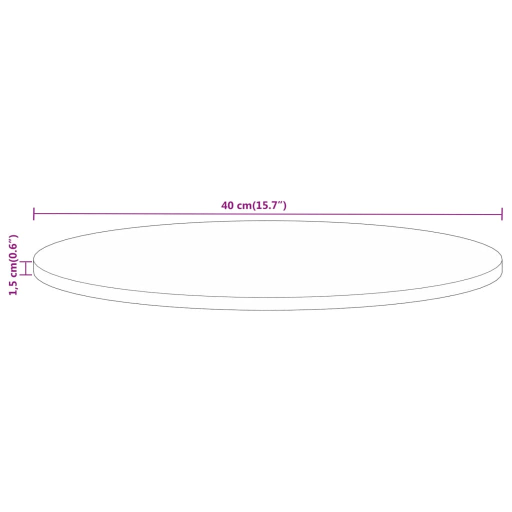 vidaXL Blat stołu, Ø 40x1,5 cm, okrągły, surowe drewno mango