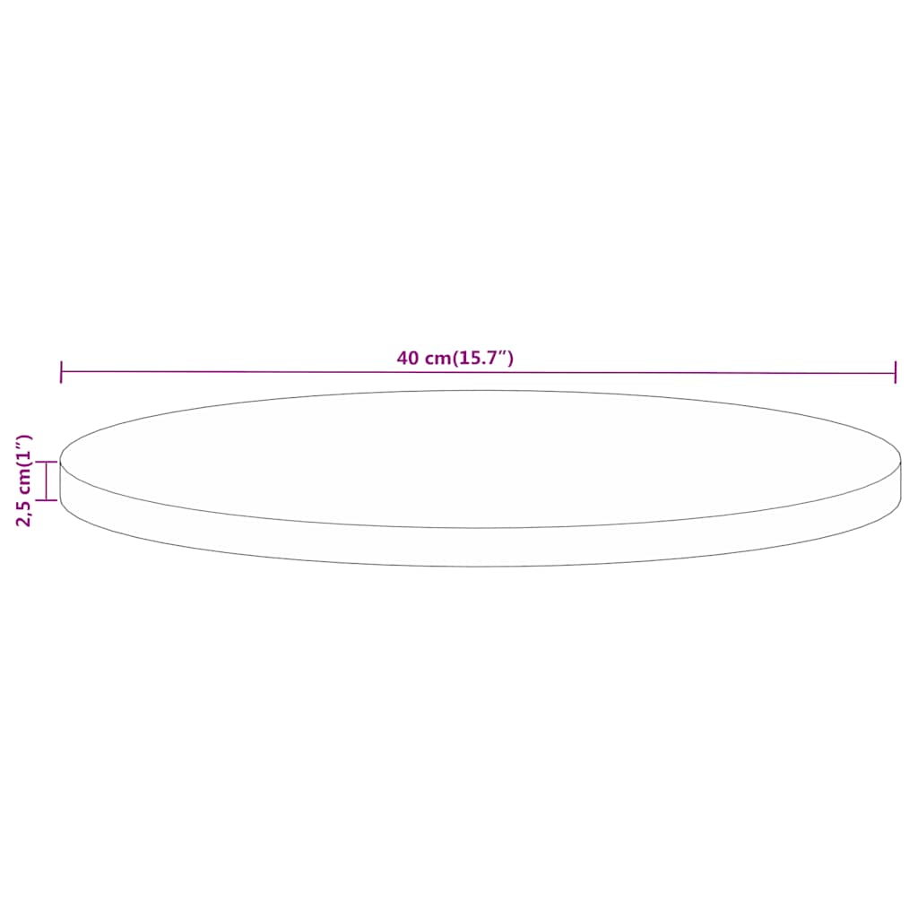 vidaXL Blat stołu, Ø 40x2,5 cm, okrągły, lite drewno z odzysku