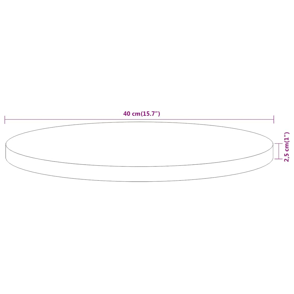 vidaXL Blat do stolika, Ø40x2,5 cm, okrągły, lite drewno akacjowe