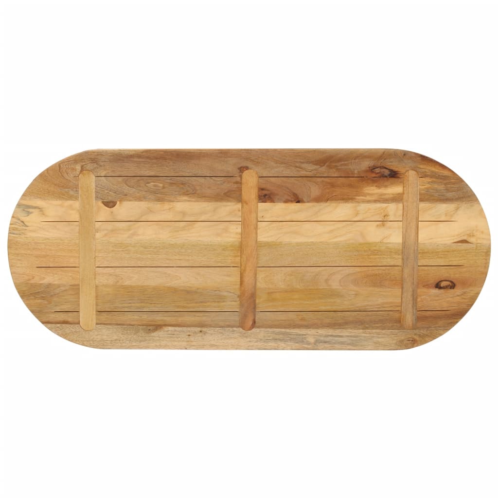 vidaXL Blat stołu, 110x50x2,5 cm, owalny, surowe drewno mango