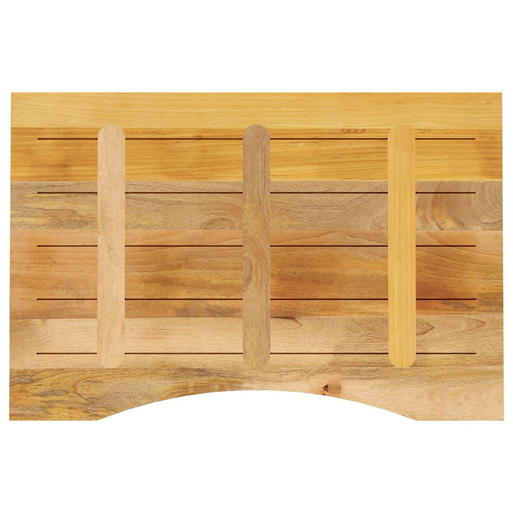vidaXL Blat biurka, z wycięciem, 80x60x2,5 cm, surowe drewno mango