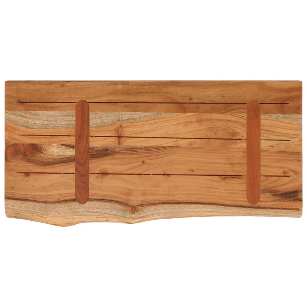 vidaXL Półka ścienna, 60x30x2,5 cm, drewno akacjowe, naturalna krawędź