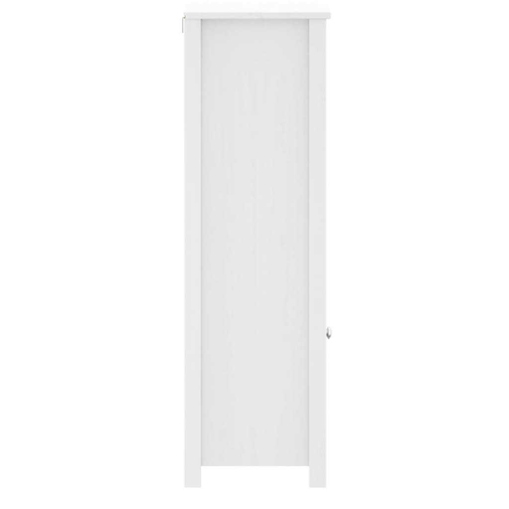 vidaXL Szafka łazienkowa BERG, biała, 40x34x110cm, lite drewno sosnowe