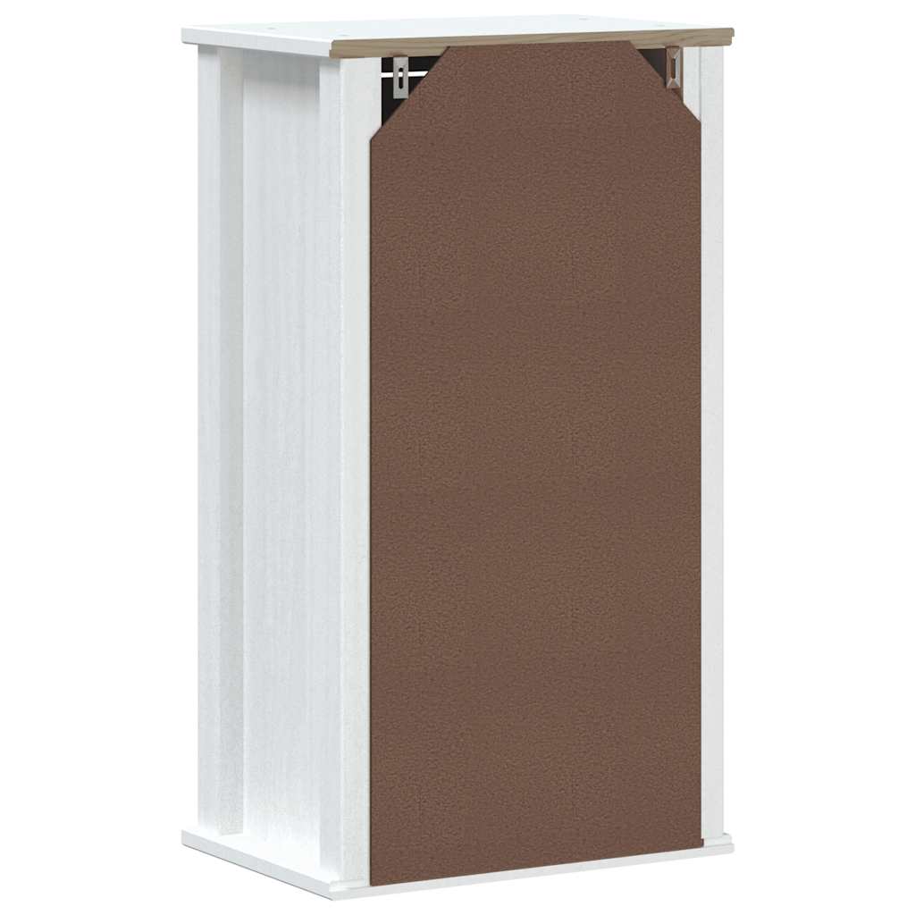 vidaXL Wisząca szafka łazienkowa BERG, biała, 40x27x71,5, lita sosna