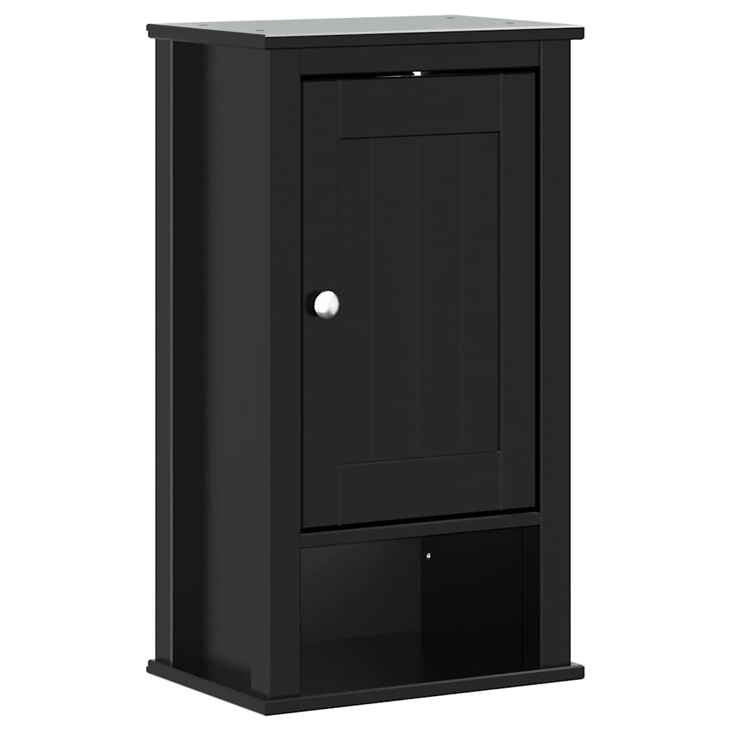 vidaXL Wisząca szafka łazienkowa BERG, czarna, 40x27x71,5, sosnowa