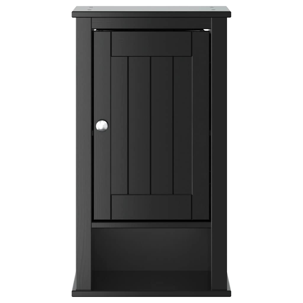 vidaXL Wisząca szafka łazienkowa BERG, czarna, 40x27x71,5, sosnowa