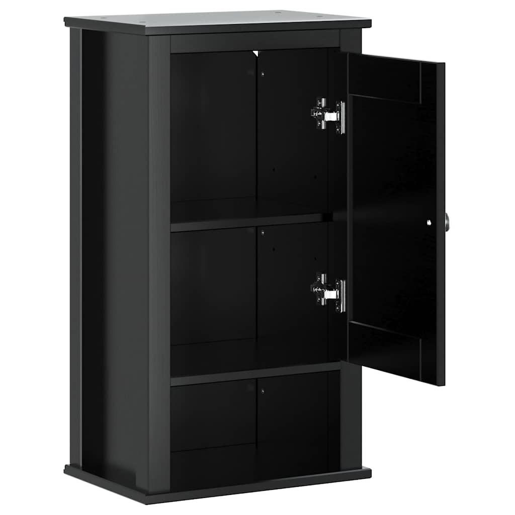 vidaXL Wisząca szafka łazienkowa BERG, czarna, 40x27x71,5, sosnowa