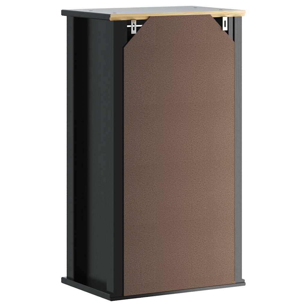 vidaXL Wisząca szafka łazienkowa BERG, czarna, 40x27x71,5, sosnowa