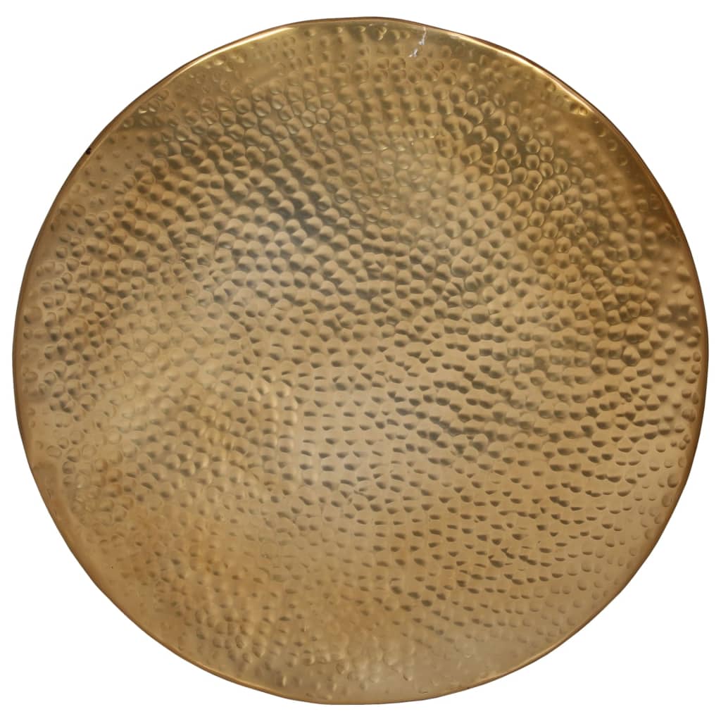 vidaXL Stolik kawowy z młotkowanego aluminium, Ø 50x30 cm, mosiądz