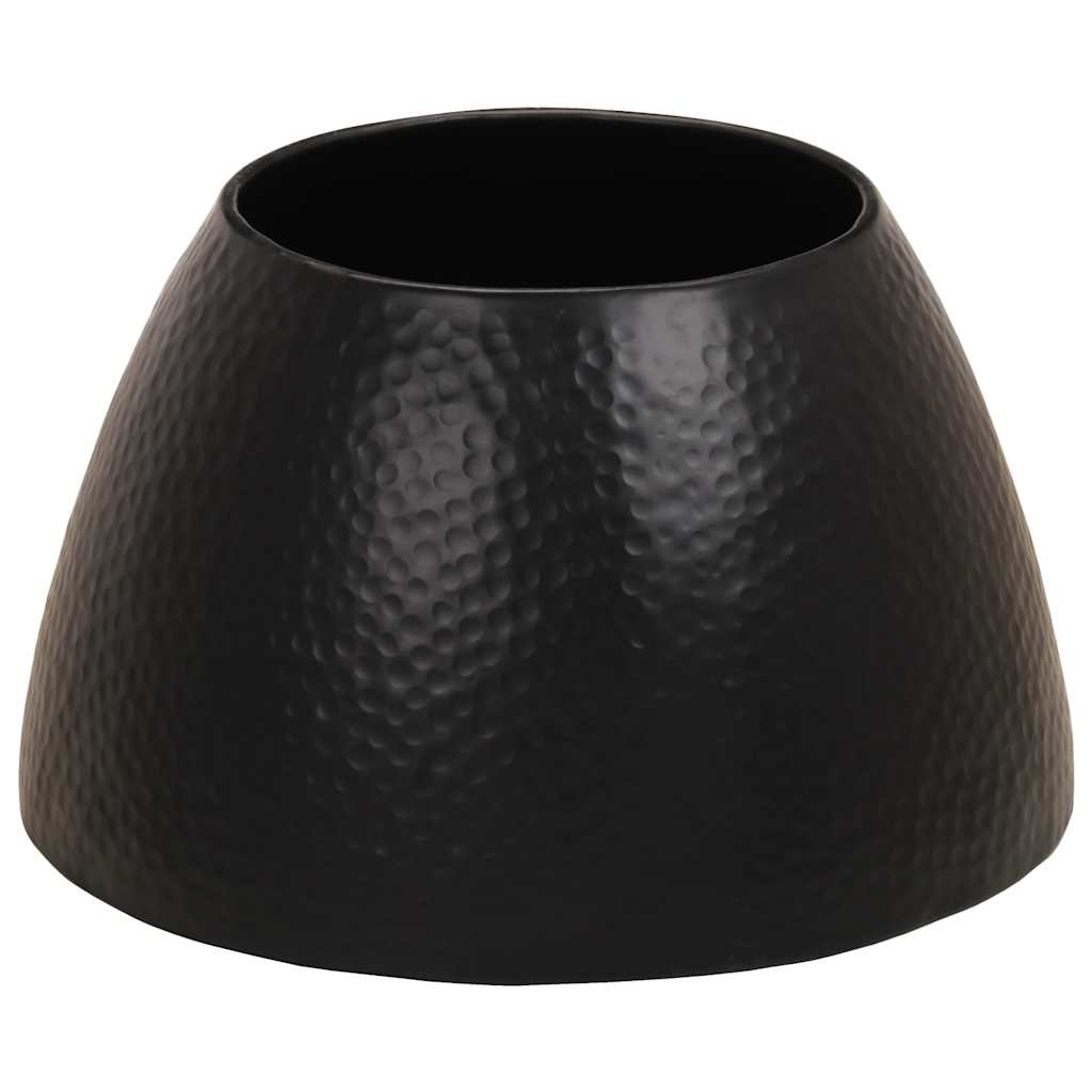 vidaXL Stolik kawowy z młotkowanego aluminium, Ø 50x30 cm, czarny