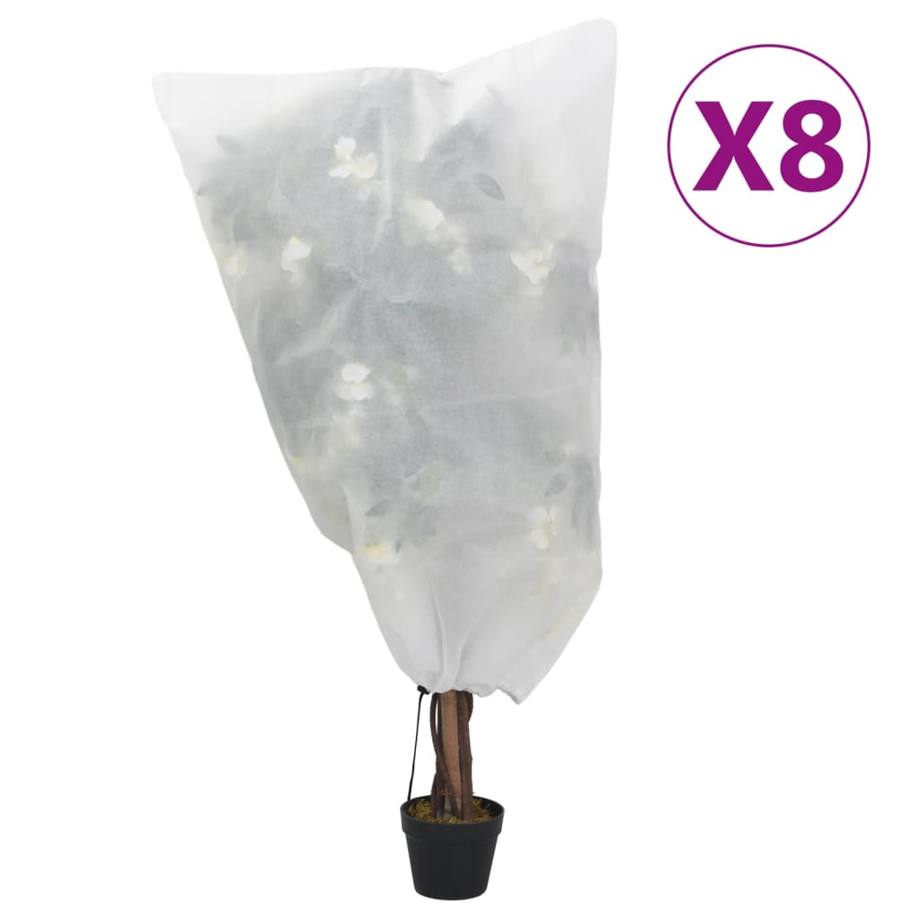 vidaXL Kaptury na rośliny, ze ściągaczami, 8 szt., 70 g/m², 0,8x1,2 m