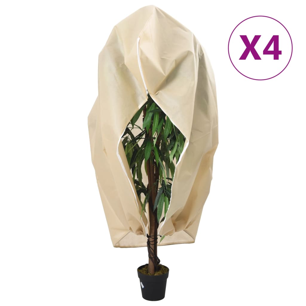 vidaXL Kaptury ochronne z suwakiem, 4 szt., 70 g/m² 3,93x3,5 m
