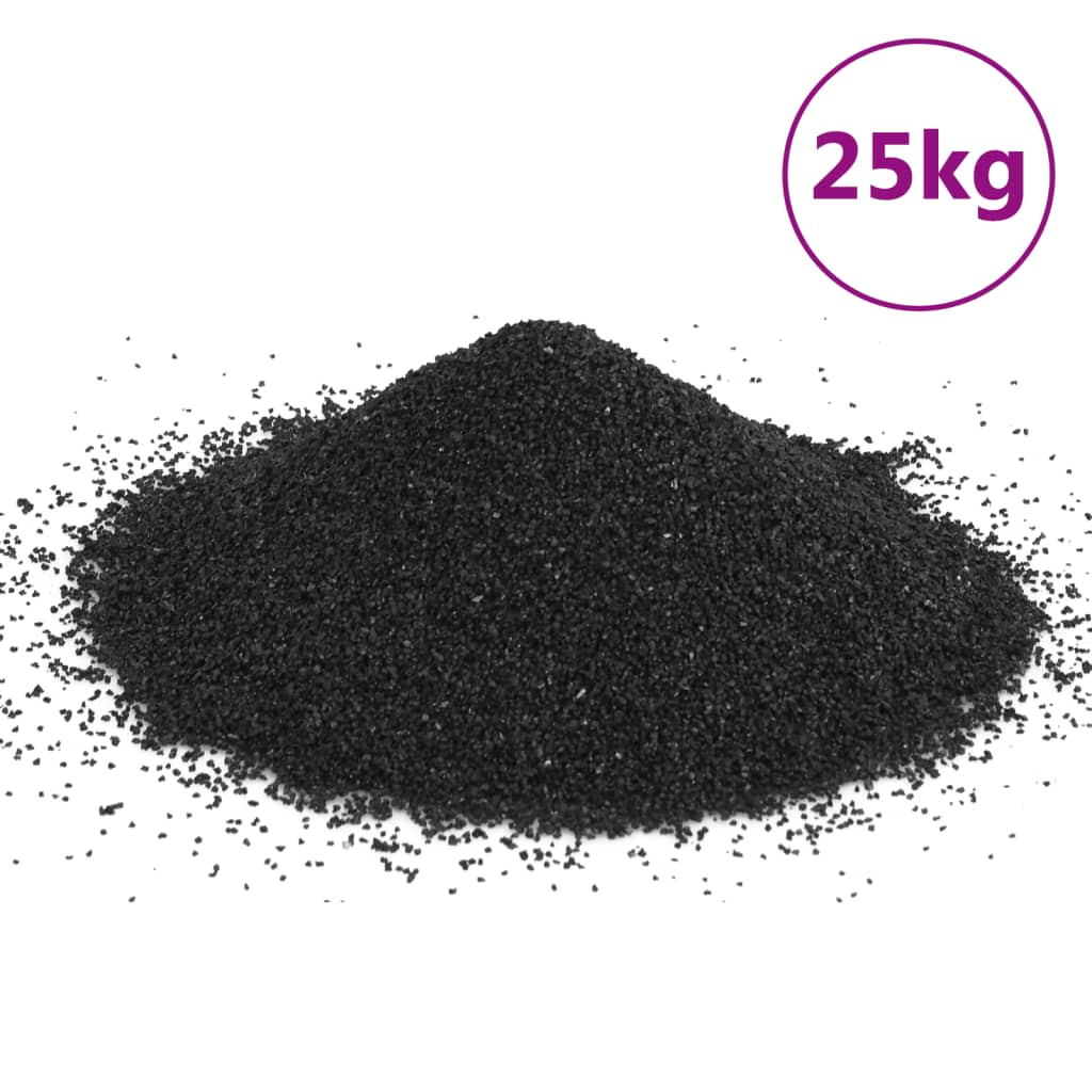 vidaXL Piasek do akwarium, 25 kg, czarny, 0,2-2 mm