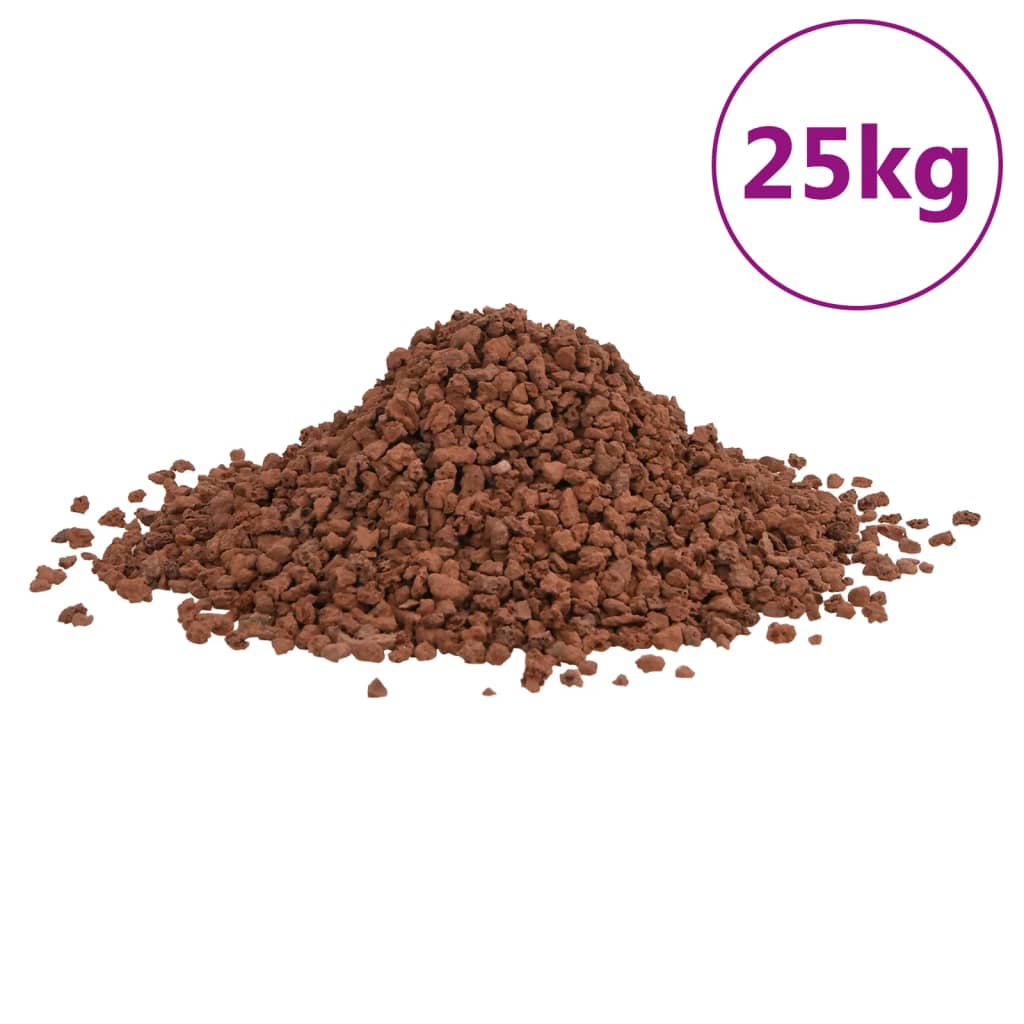 vidaXL Skała wulkaniczna, 25 kg, czerwona, 5-8 mm