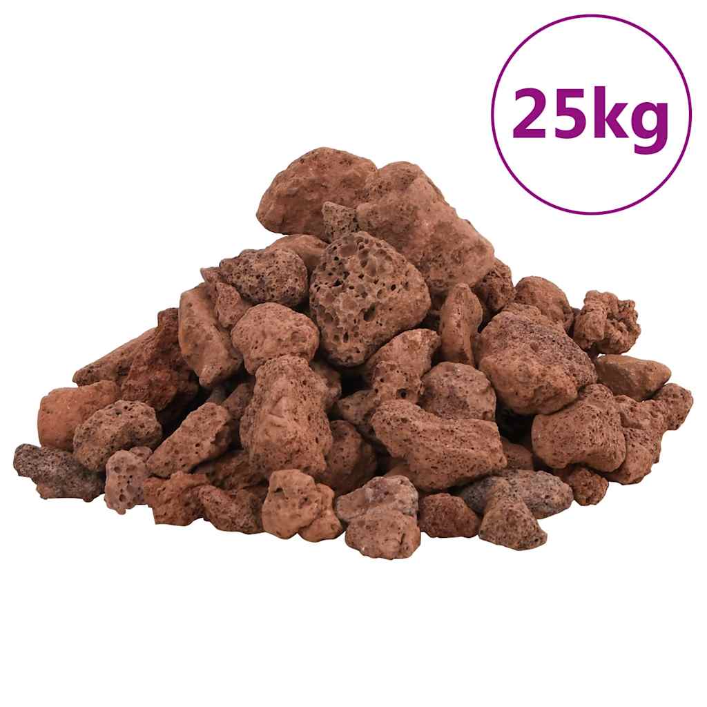 vidaXL Skała wulkaniczna, 25 kg, czerwona, 1-2 cm