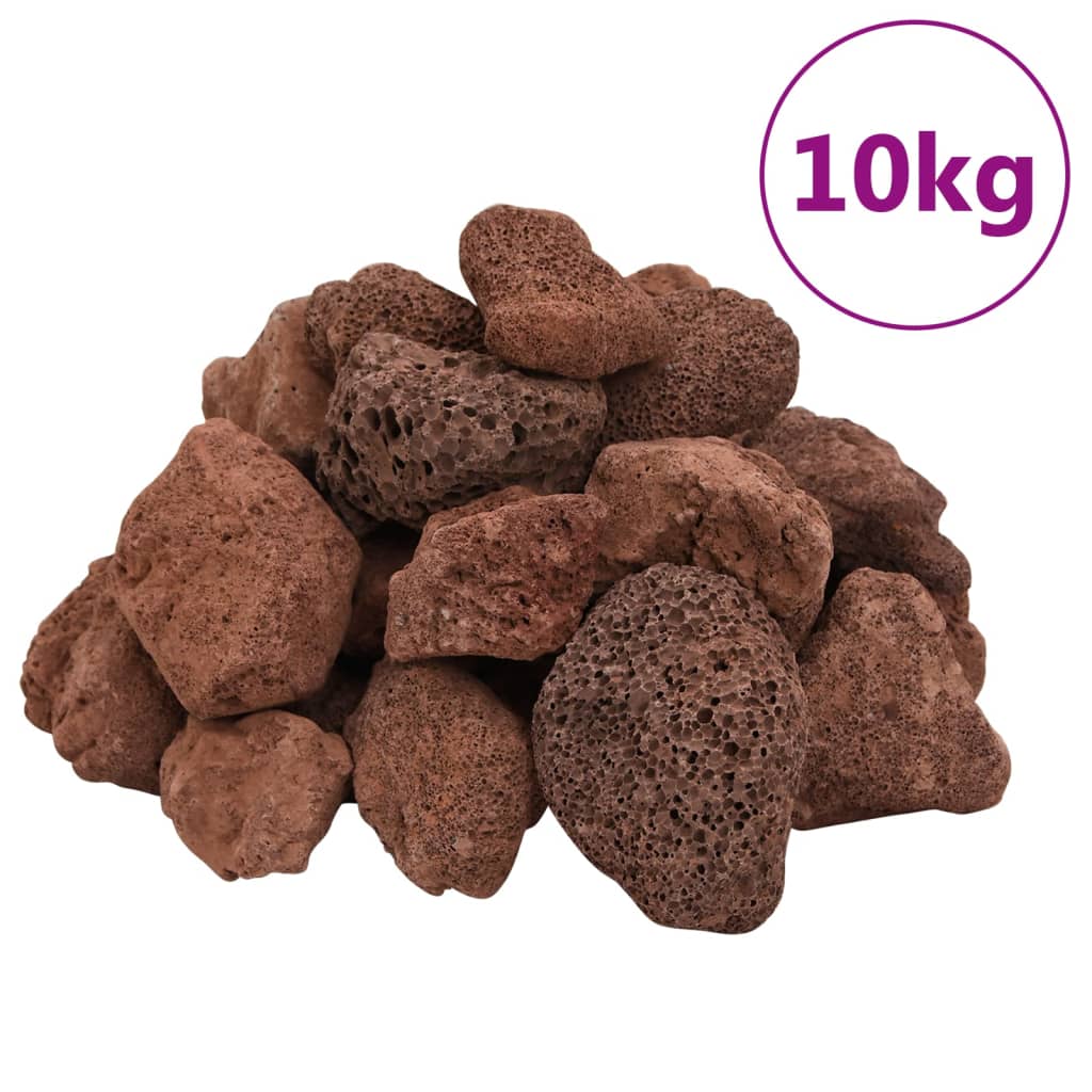 vidaXL Skała wulkaniczna, 10 kg, czerwona, 5-8 cm