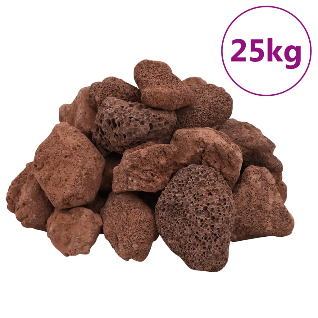 vidaXL Skała wulkaniczna, 25 kg, czerwona, 5-8 cm
