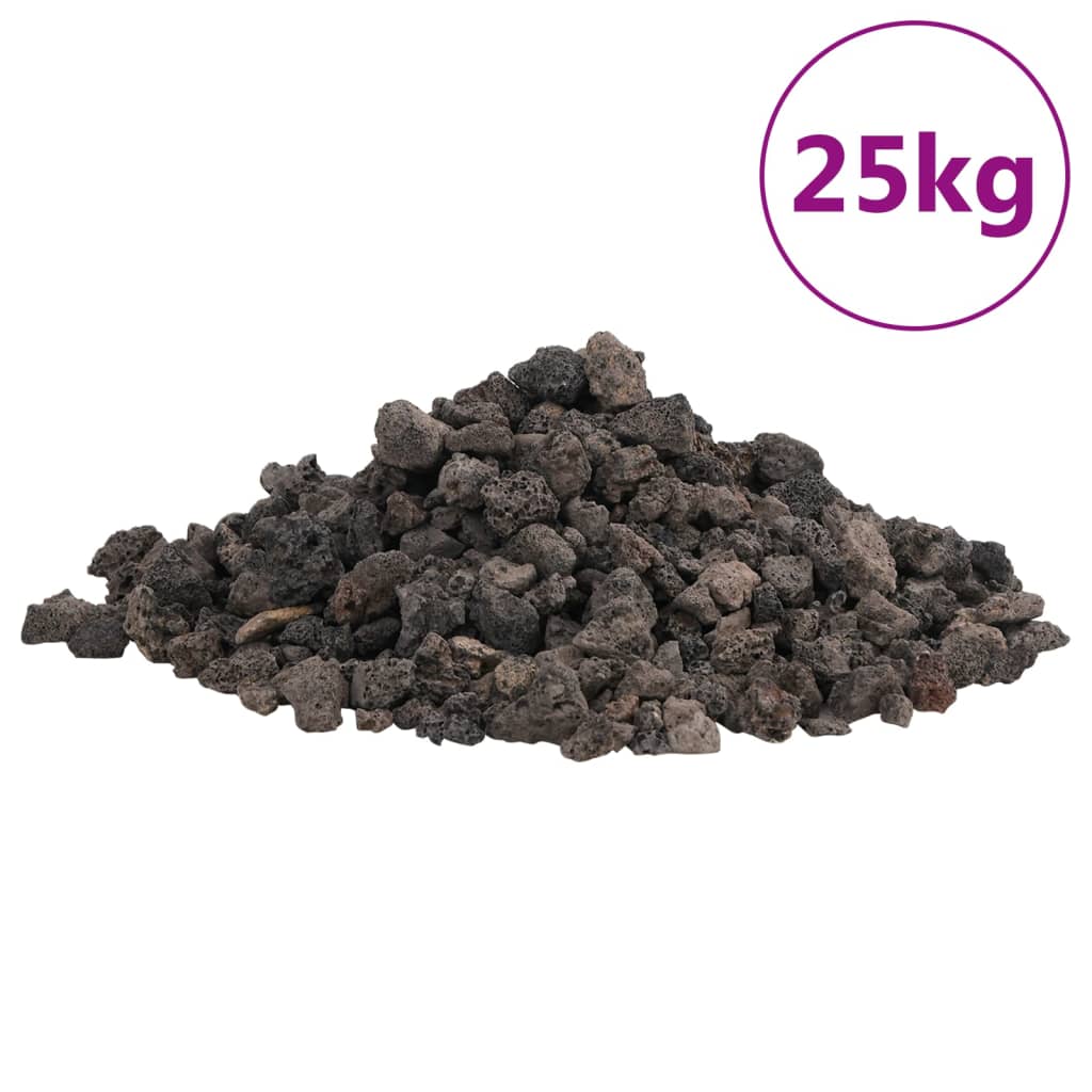 vidaXL Skała wulkaniczna, 25 kg, czarna, 1-2 cm