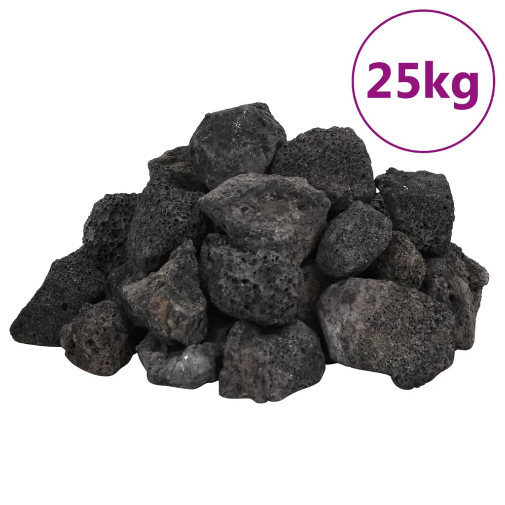 vidaXL Skała wulkaniczna, 25 kg, czarna, 3-5 cm