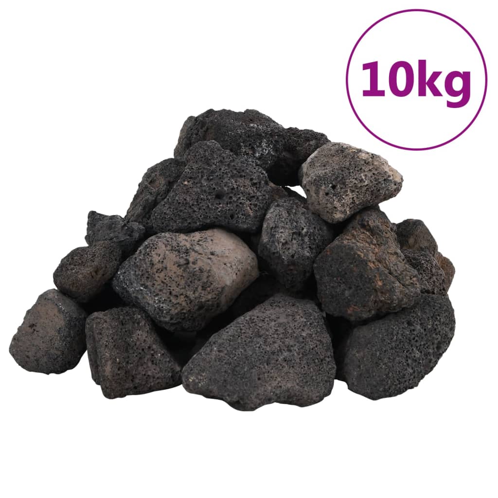 vidaXL Skała wulkaniczna, 10 kg, czarna, 5-8 cm