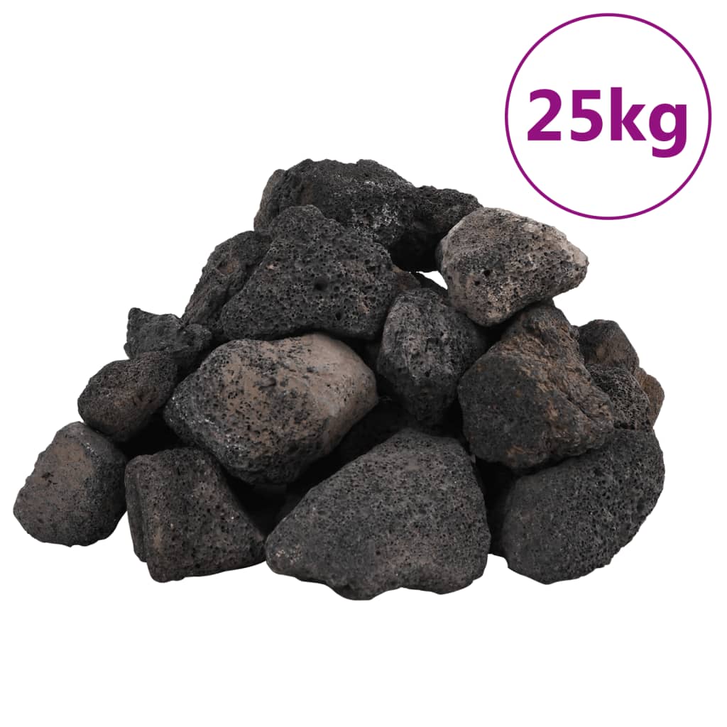 vidaXL Skała wulkaniczna, 25 kg, czarna, 5-8 cm