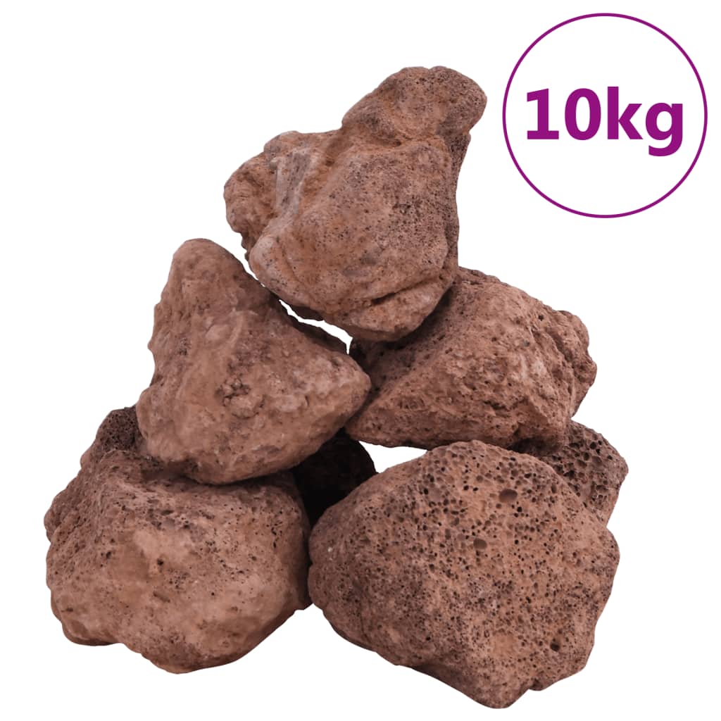 vidaXL Skała wulkaniczna, 10 kg, czerwona, 10-30 cm