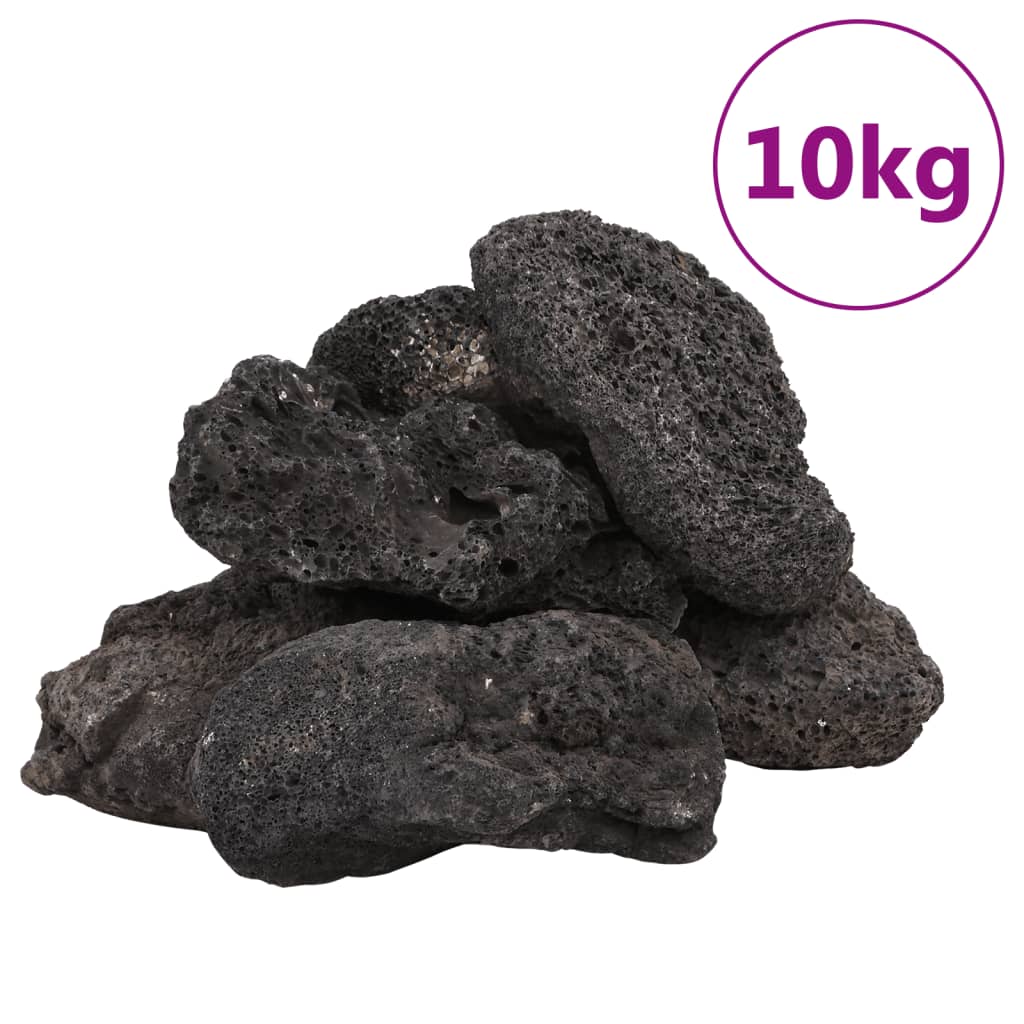 vidaXL Skała wulkaniczna, 10 kg, czarna, 10-30 cm