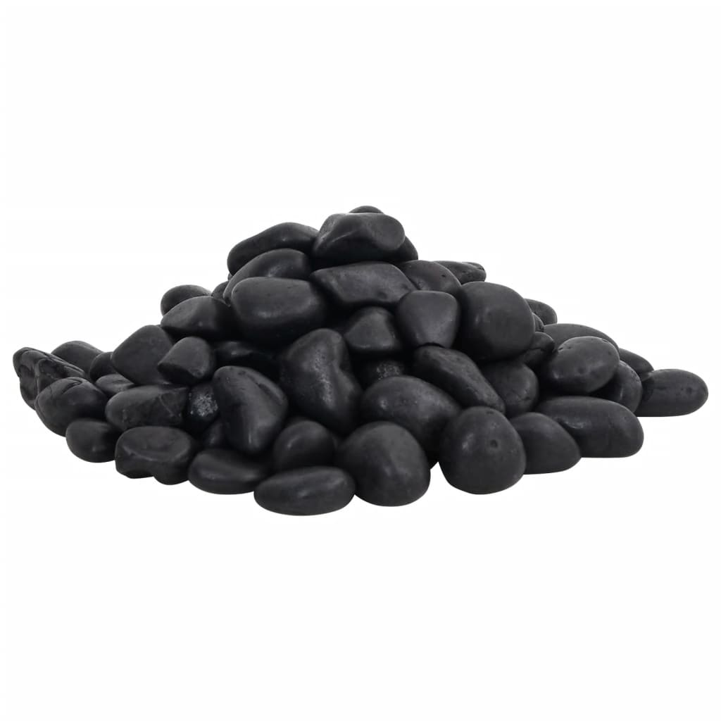vidaXL Polerowane kamyki, 10 kg, czarne, 2-5 cm