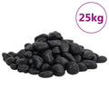 vidaXL Polerowane kamyki, 25 kg, czarne, 2-5 cm